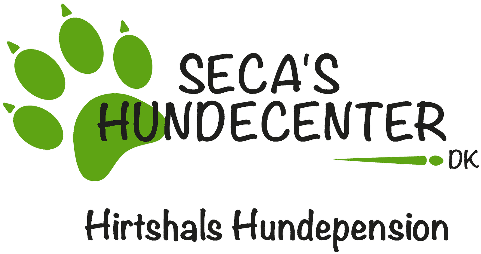 Seca's Hundecenter logo med pote og tekst